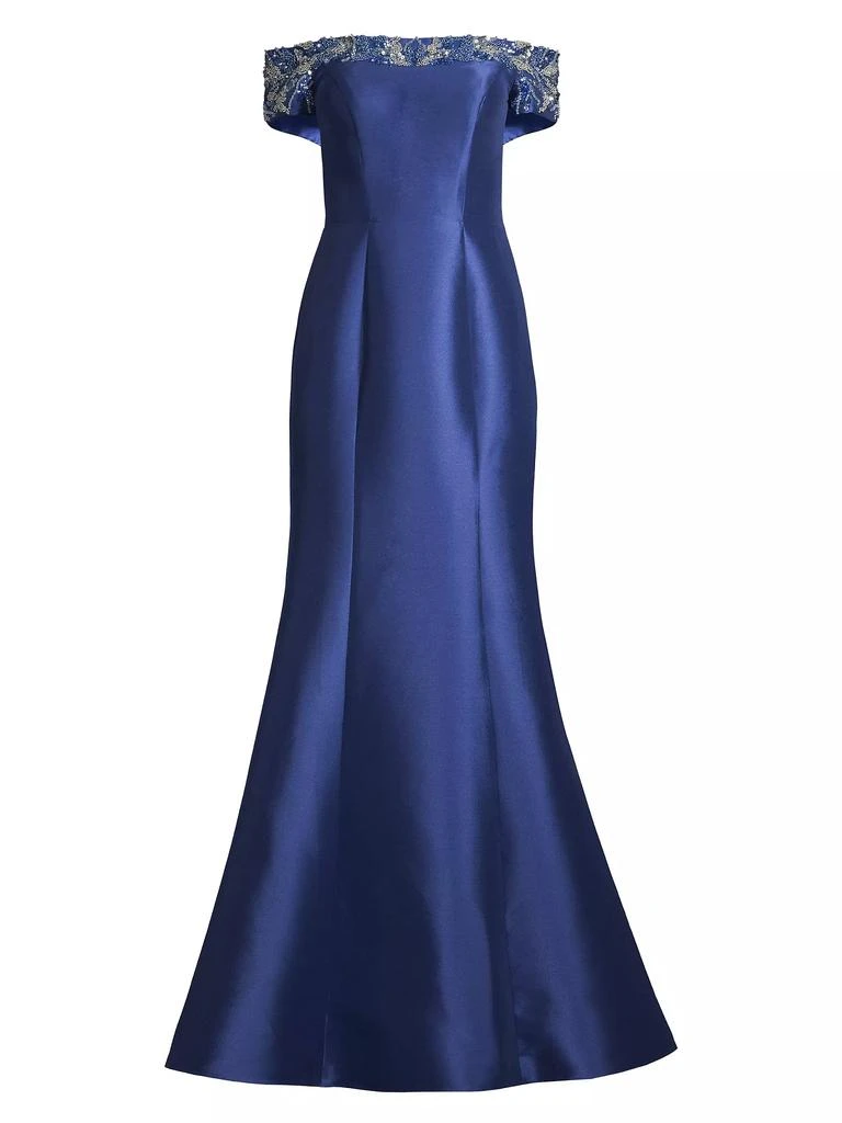 Basix Black Label Beaded Off-The-Shoulder Gown 1