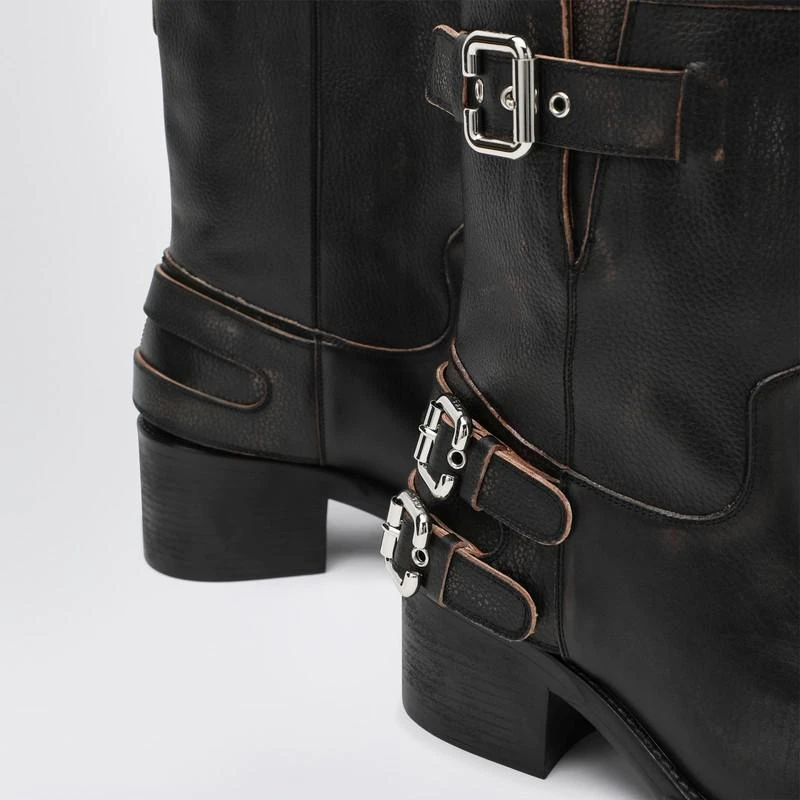 Chloé Black Dakota biker-style boot with vintage effect 5