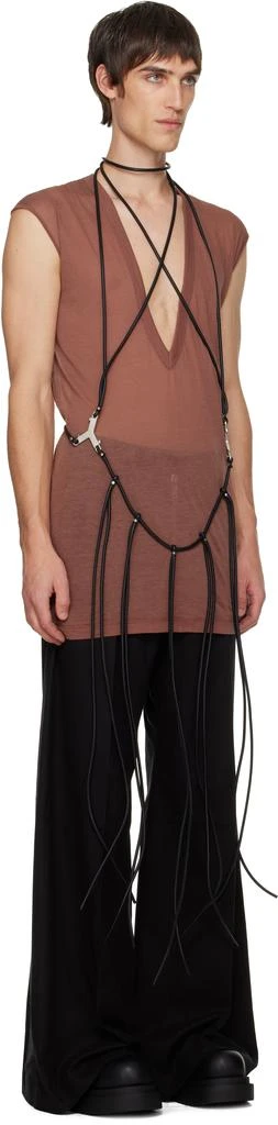 Rick Owens Black Concordians Cord Fringed Tank Top 2