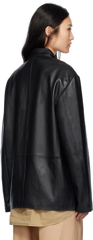 The Frankie Shop Black Olympia Faux-Leather Blazer 3