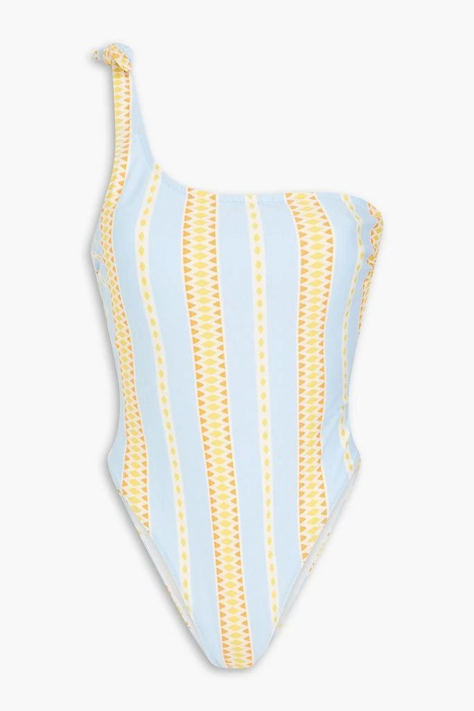 LEMLEM Jemari one-shoulder cutout stretch-jacquard swimsuit 1