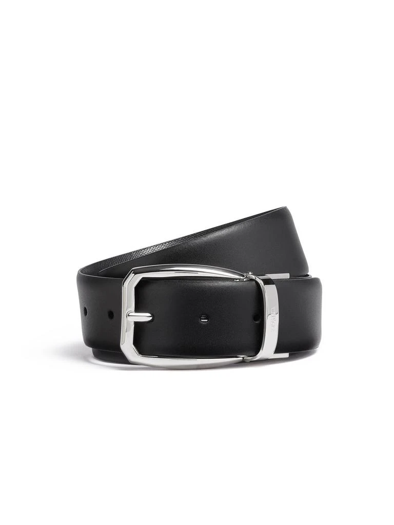 Zegna Zegna Logo Engraved Reversible Belt