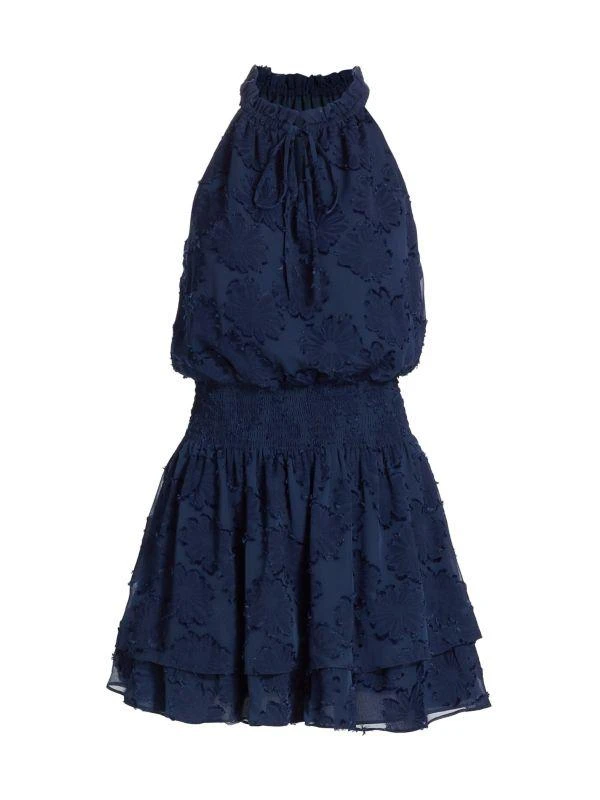 Ramy Brook Hester Floral Smocked Halter Minidress 5