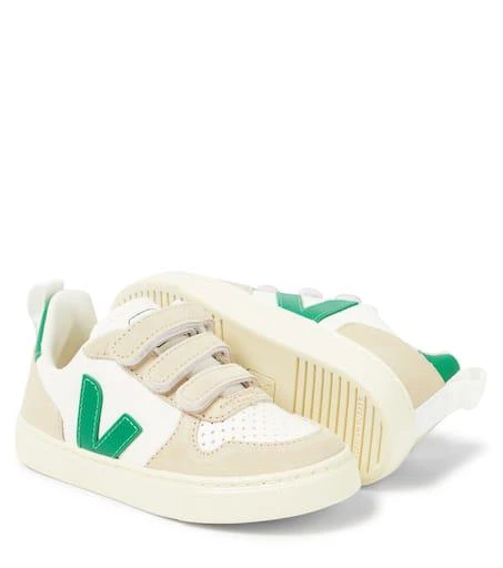Veja V-10 suede-trimmed leather sneakers 6