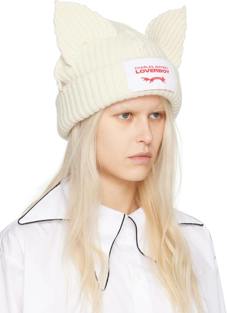 Charles Jeffrey Loverboy Off-White Chunky Ears Beanie 2