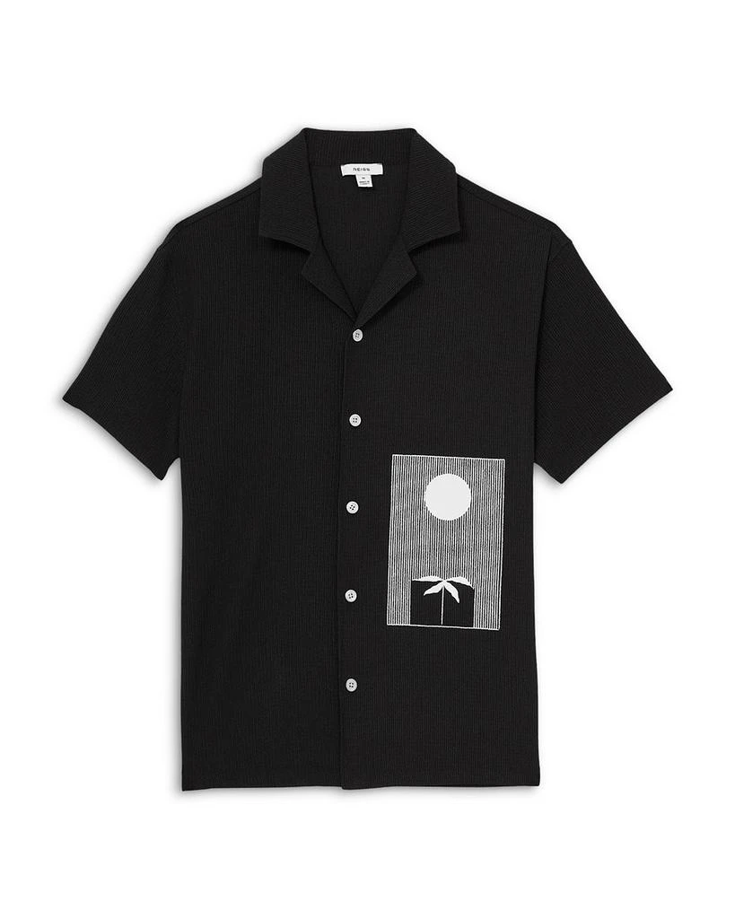 REISS Textured Graphic Camp Shirt 6