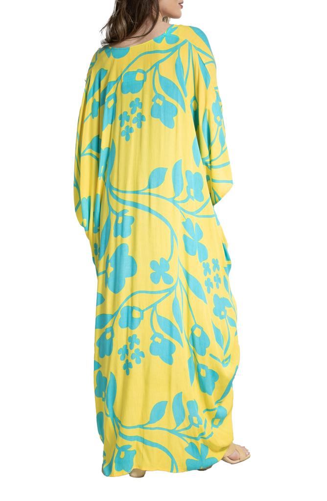 SAACHI Floral Print Cover-Up Kaftan