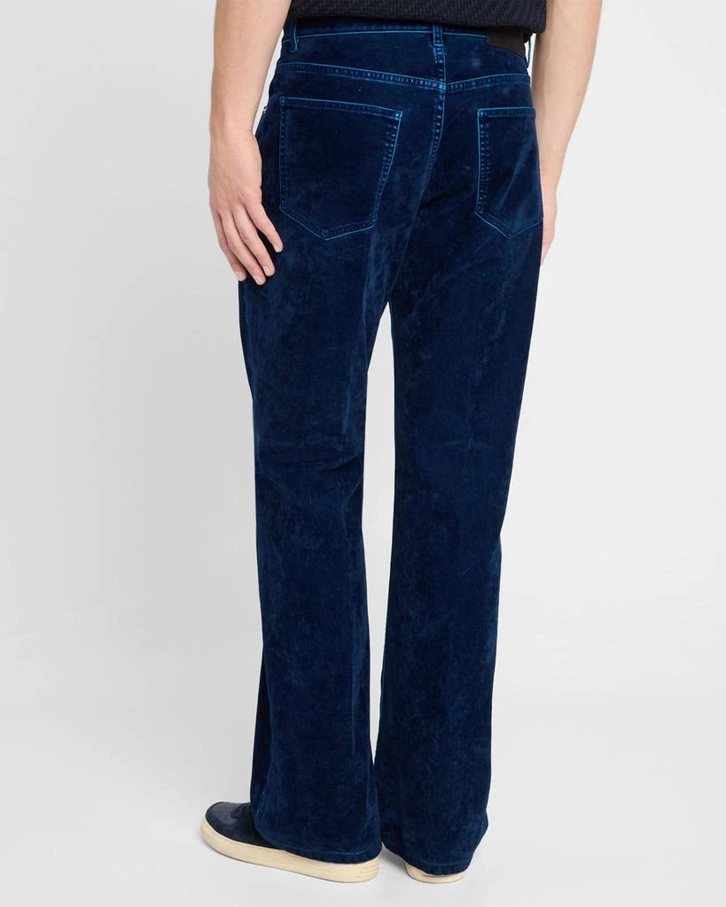 Salvatore Ferragamo Men's Flocked Velvet Denim Jeans 2