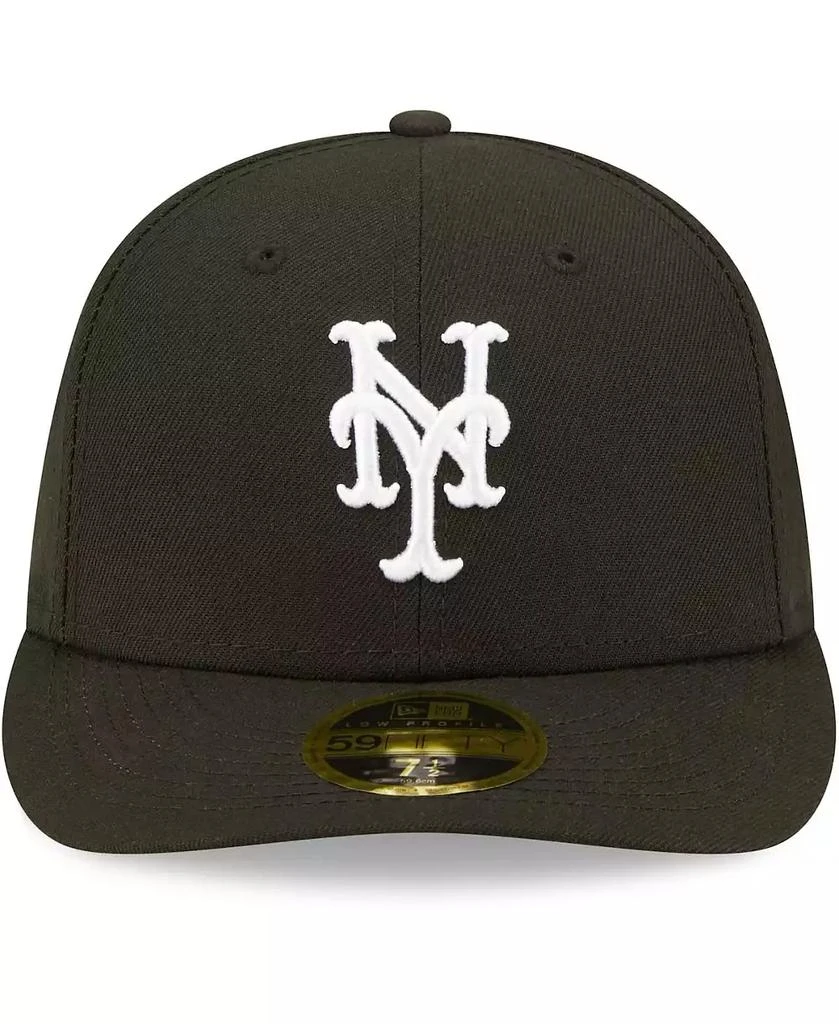 New Era Men's New York Mets Black White Low Profile 59FIFTY Fitted Hat 4