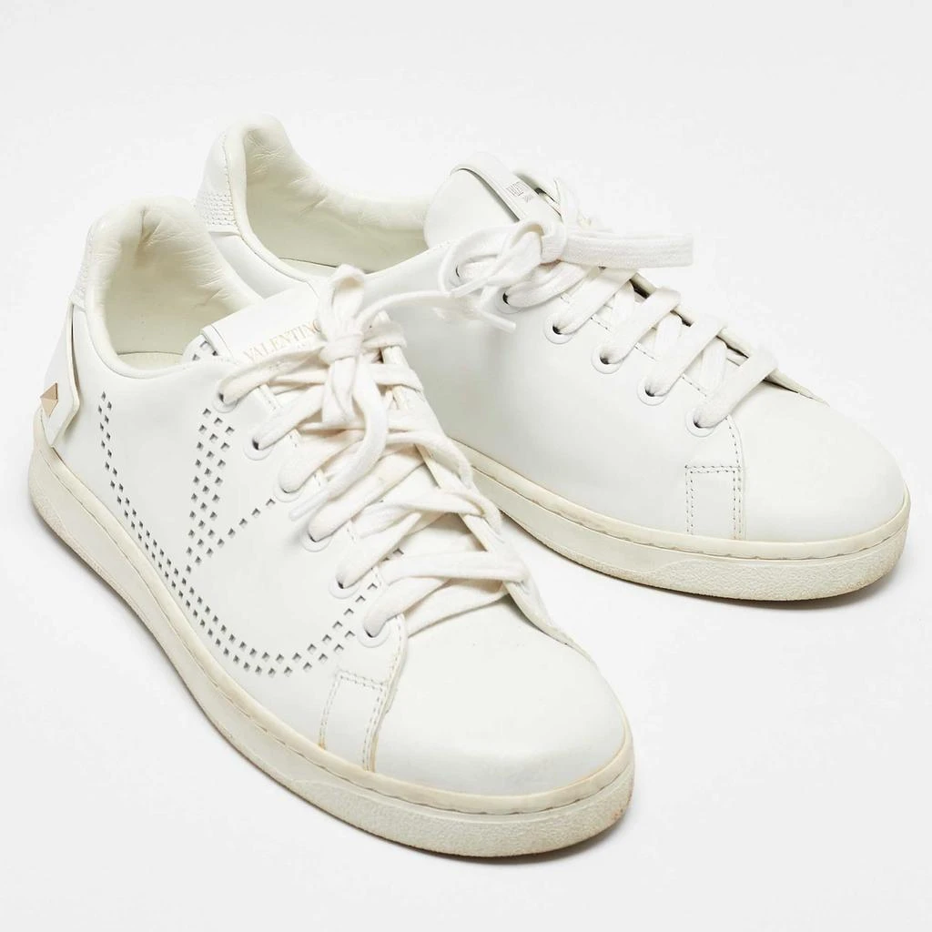 Valentino Valentino White Leather and Feather Backnet Sneakers Size 35.5 5