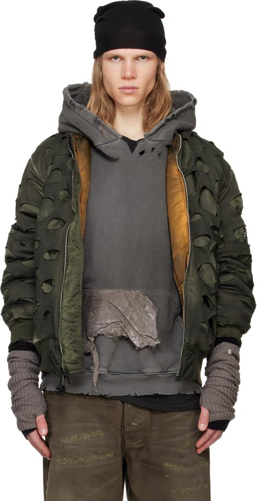 ジャケット・アウター Alexander digenova FW25 CUT OUT BOMBER ALEXANDER DIGENOVA FW25 CUT OUT BOMBER / BLACK OIL WASH - NUBIAN