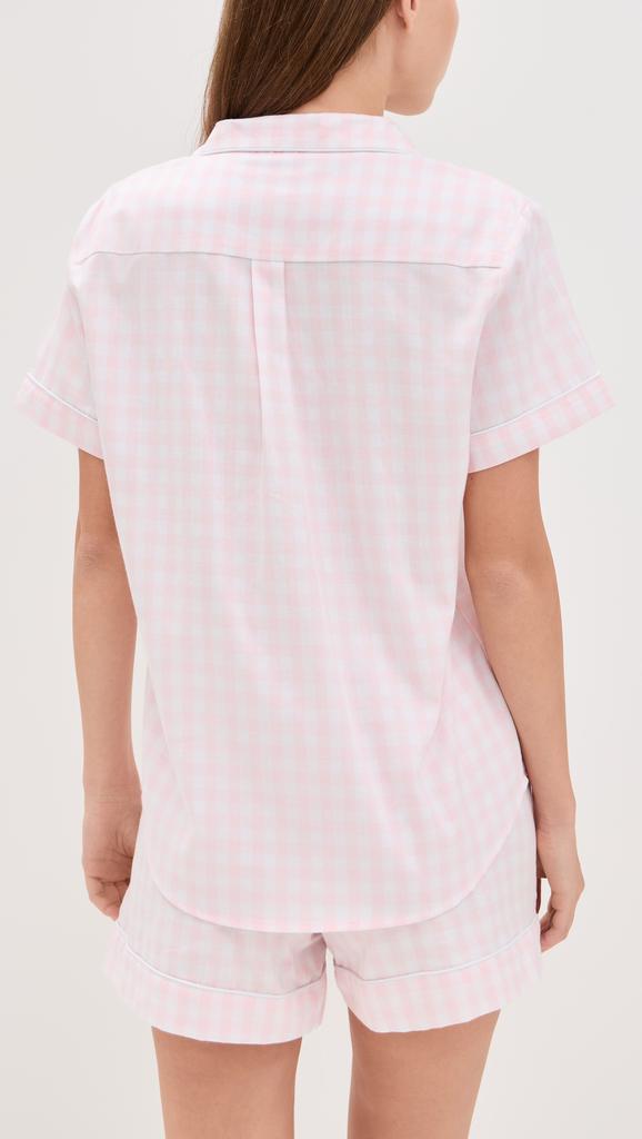 Petite Plume Gingham Shorts Pj Set