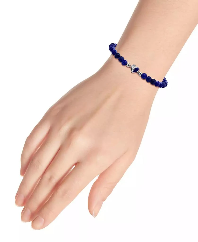 Giani Bernini Sodalite Bead & Cubic Zirconia Heart Stretch Bracelet, Created for Macy's 2