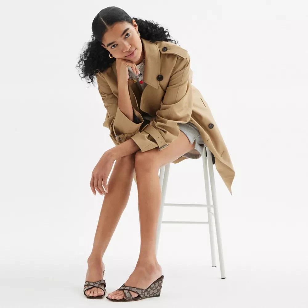 Coach Wedge Sandal In Signature Jacquard 2