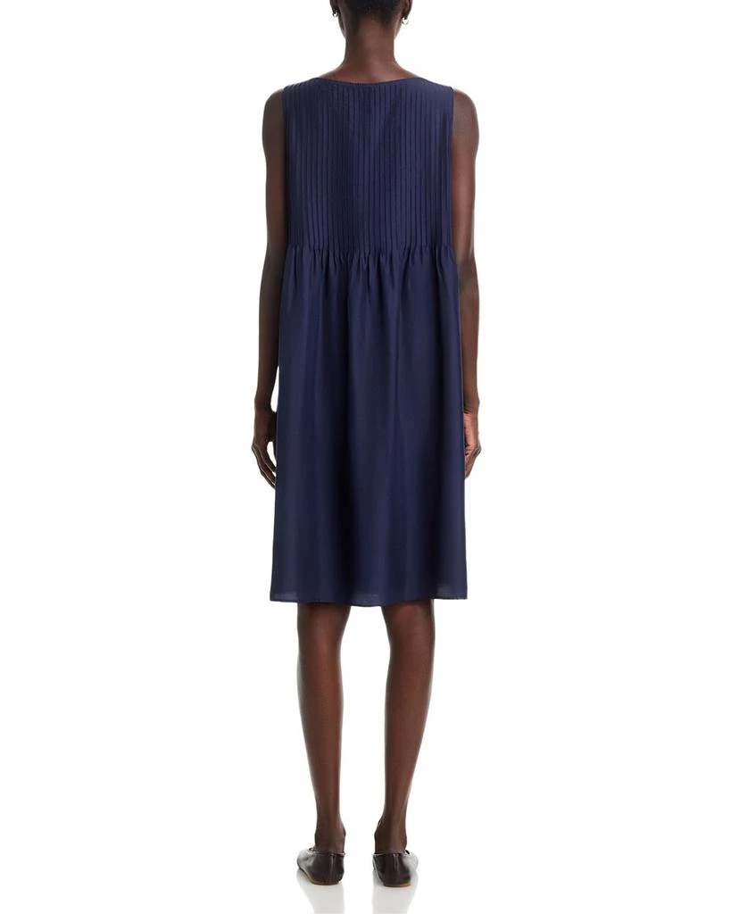 Eileen Fisher Silk Bateau Neck Pleated Dress 2