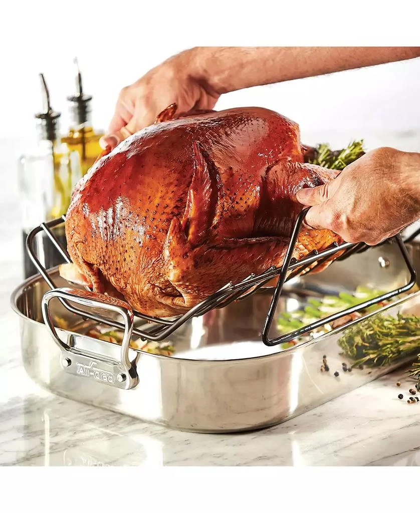 All-Clad Gourmet Accessories, Large Stainless Steel Roaster with Rack 3