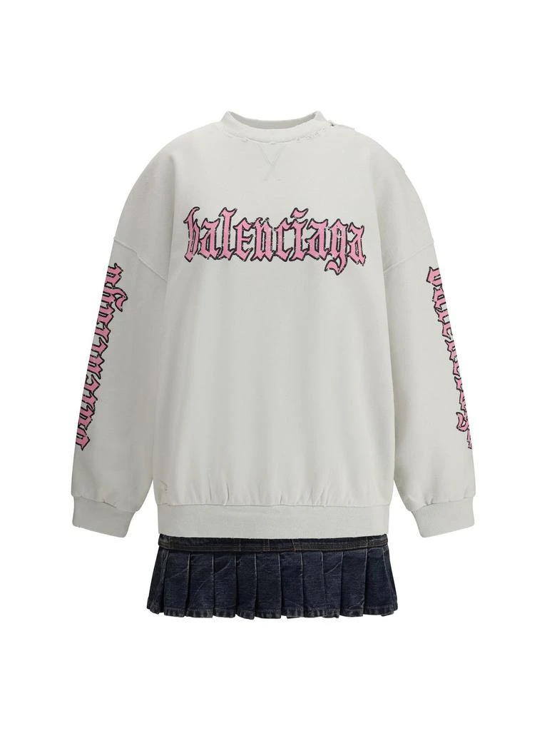 Balenciaga Balenciaga Logo Printed Sweatshirt Dress from Cettire