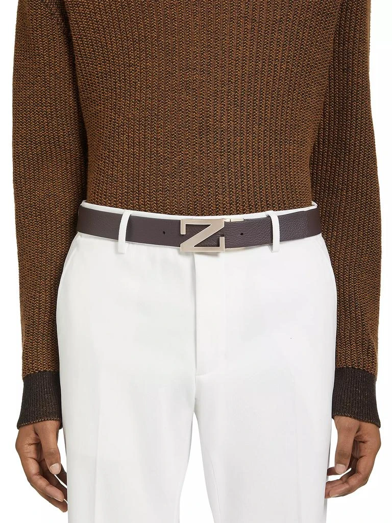 Zegna Grained Leather Reversible Belt 3