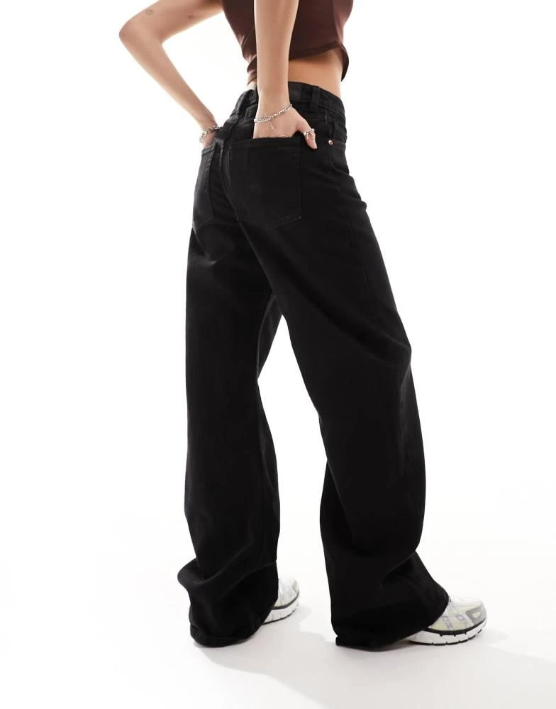 Monki Monki Naoki loose fit low rise jeans in black 5