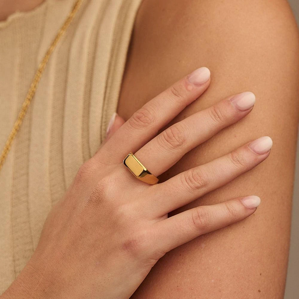 Orelia London Faceted Rectangle Ring S/M 2