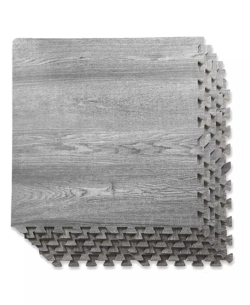 Home Aesthetics 100 SqFt 3/8" Natural Gray Wood Grain Foam Mat Interlocking Mat Tiles 25pcs 1