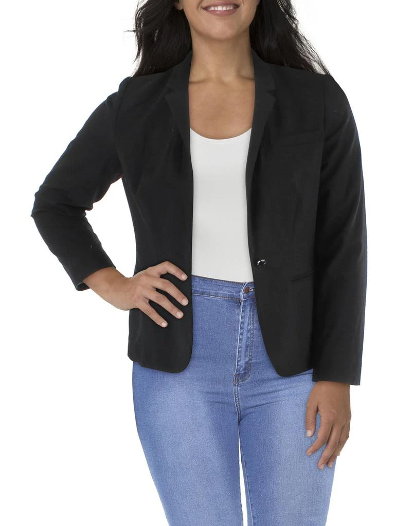 Calvin Klein Petites Womens Pintuck Suit Separate One-Button Blazer 1