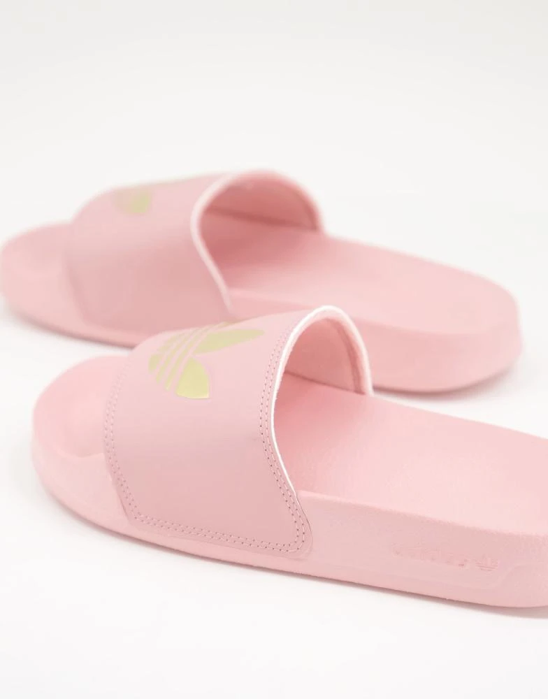 Adidas adidas Originals Adilette lite sliders in pink with gold trefoil 3
