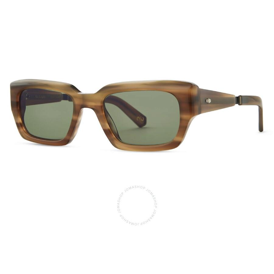 Mr. Leight MAVERICK S Semi-Flat Boxwood Rectangular Sunglasses ML2037 MACA-ATG/SFBOXGRN 51
