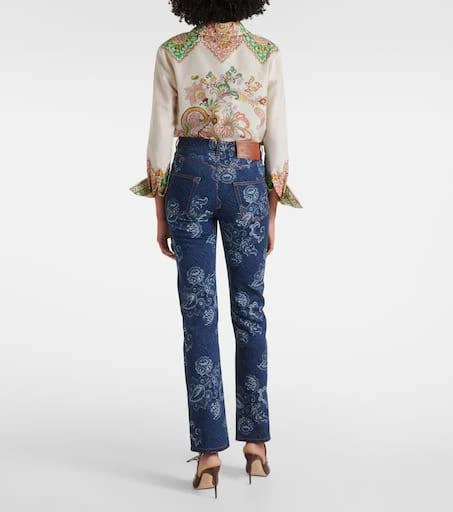 ETRO Floral jacquard slim jeans 3
