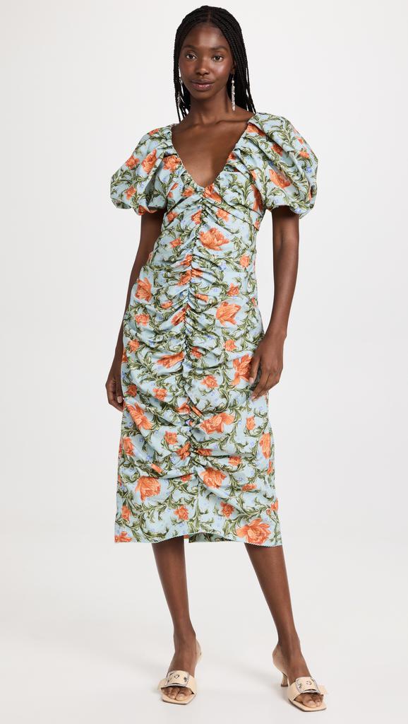 Agua by Agua Bendita Camelia Peonia Atardecer Midi Dress