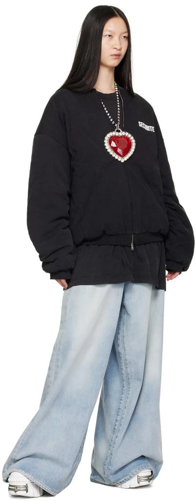 Vetements Silver Giant Crystal Heart Necklace 3