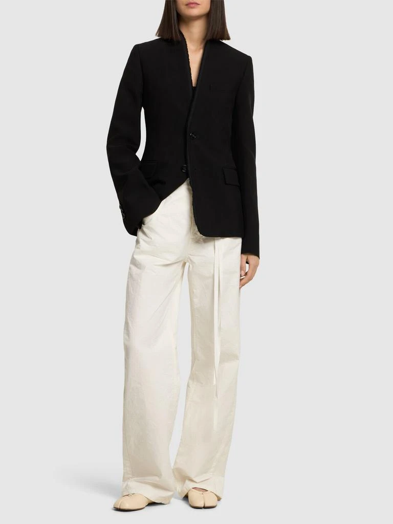 ANN DEMEULEMEESTER Sady Fitted Collarless Viscose Blazer 1