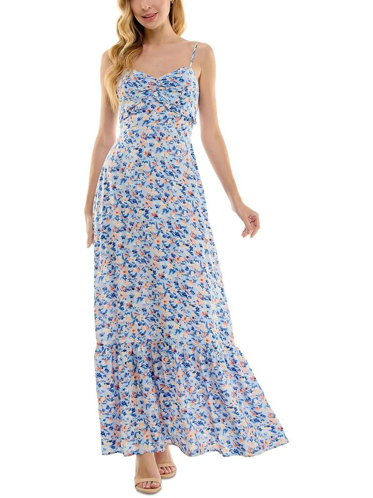 Kingston Grey Juniors Womens Long Floral Print Maxi Dress 1