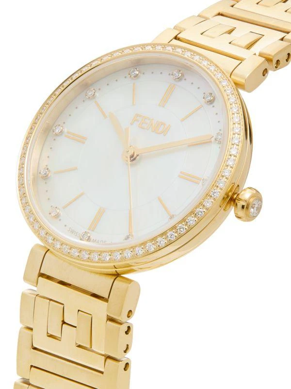 Fendi Forever Fendi IP Yellow Goldtone Stainless Steel, Mother-Of-Pearl & 0.40 TCW Diamond Bracelet Watch/29MM 3