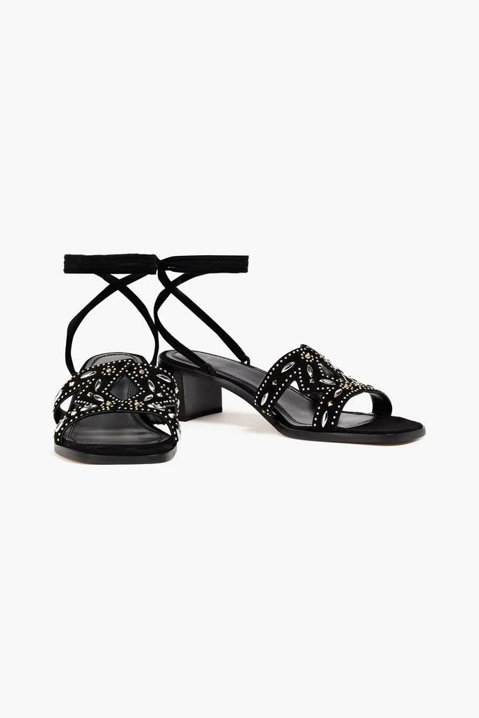 Maje Laser-cut studded suede sandals 2