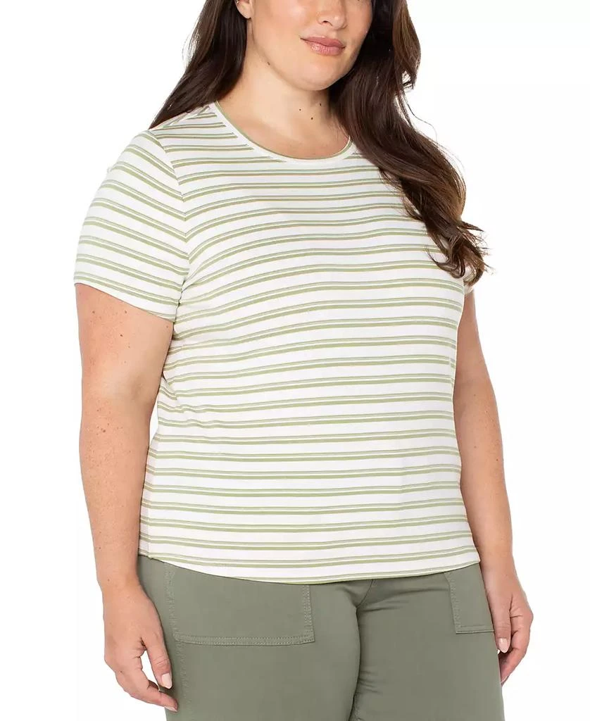 Liverpool Liverpool Plus Size Striped Crewneck Classic T-Shirt 3