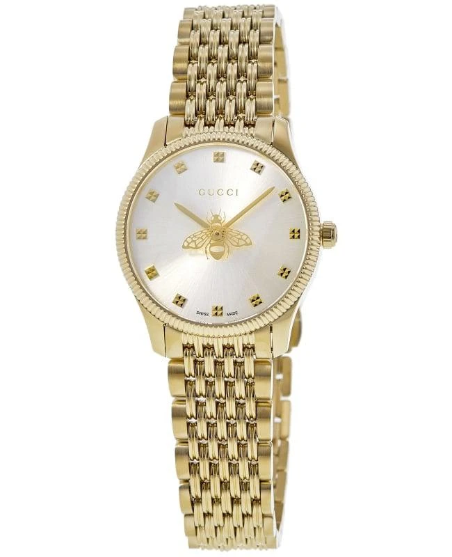 Gucci Gucci G-Timeless Silver Diamond Dial Yellow Gold PVD Women's Watch YA1265021 1