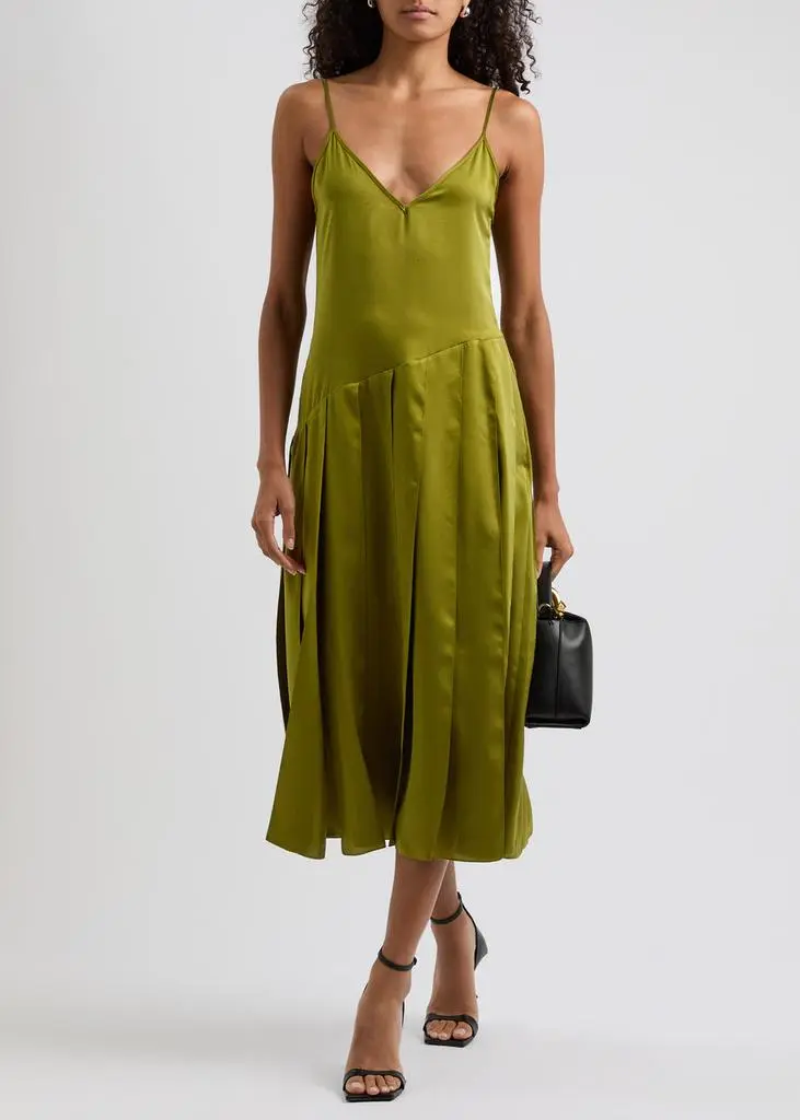 JW Anderson Pleated crepe de chine midi dress 4