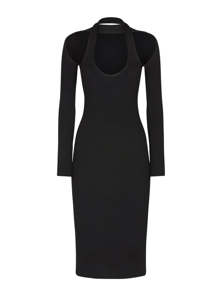 black knit maxi dress with sleeves Knitted Maxi Dress – Odd Muse main image 0