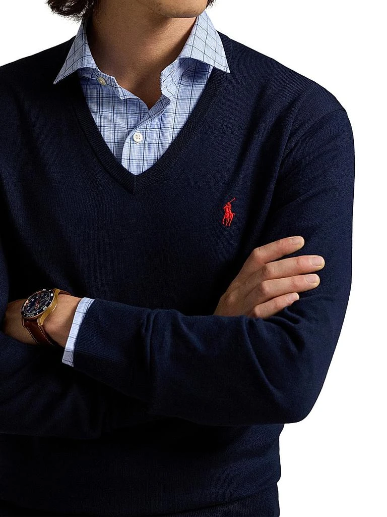 Ralph Lauren Logo Cotton V-Neck Sweater 5