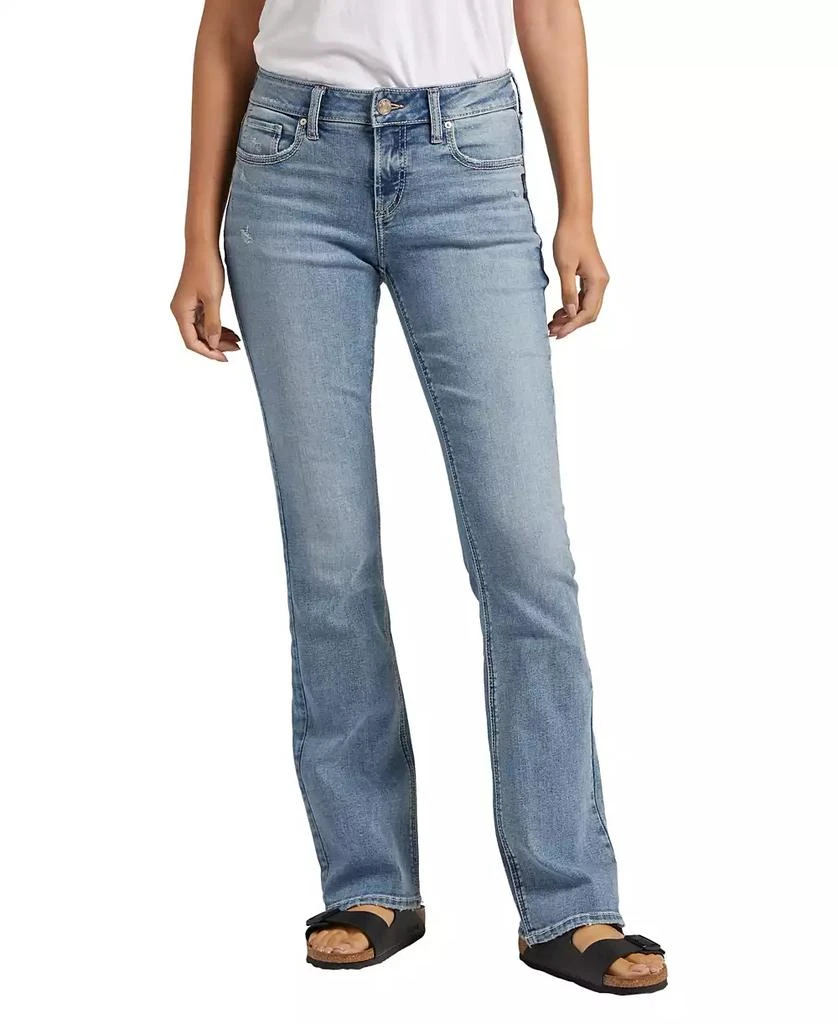 Silver Jeans Co. Women's Elyse Mid Rise Slim Bootcut Jeans 1