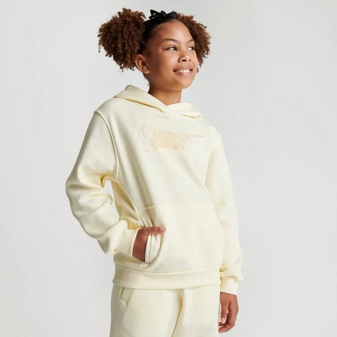 NIKE Girls' Nike Sportswear Club Fleece Logo Fleece Hoodie 3
