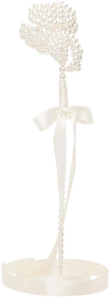 Simone Rocha SSENSE Exclusive White Beaded Large Flower Bag Charm 3
