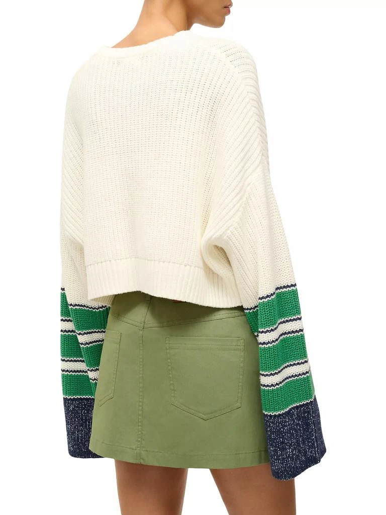 Staud Cliff Striped Cotton-Blend Sweater 4