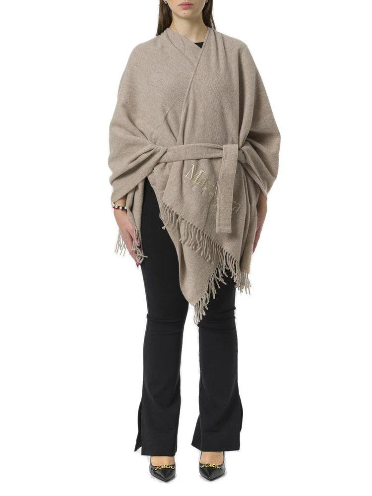 Max Mara Max Mara Leisure Belted Fringed Edge Poncho 1