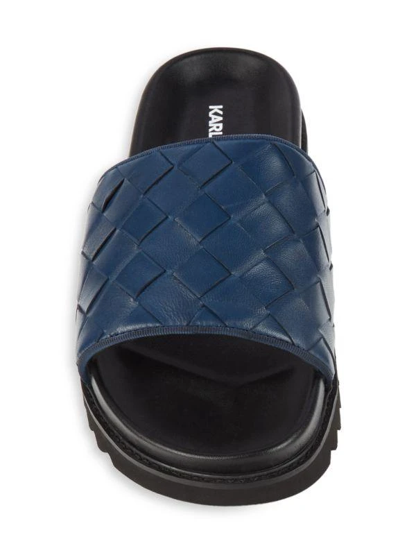 Karl Lagerfeld Paris Woven Leather Slides 5