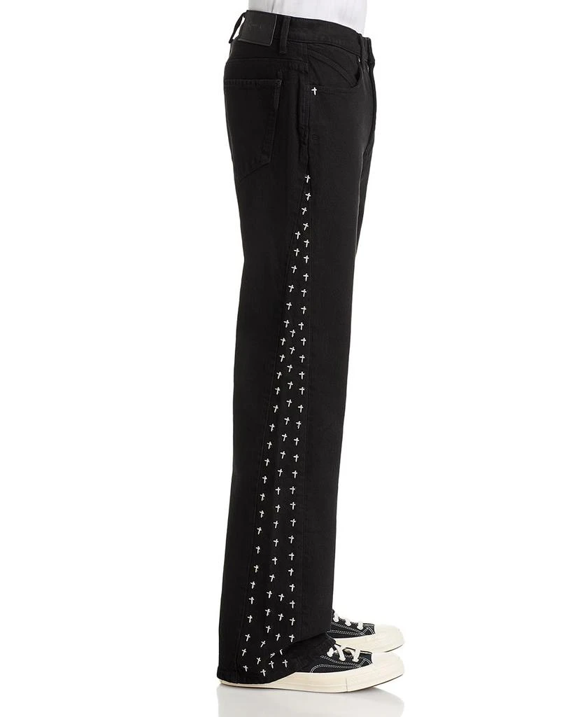 RTA Straight Fit Zed Cross Panel Jeans in Black 5
