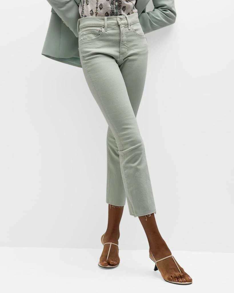 VERONICA BEARD Carly Kick-Flare Cropped Raw Hem Jeans 6