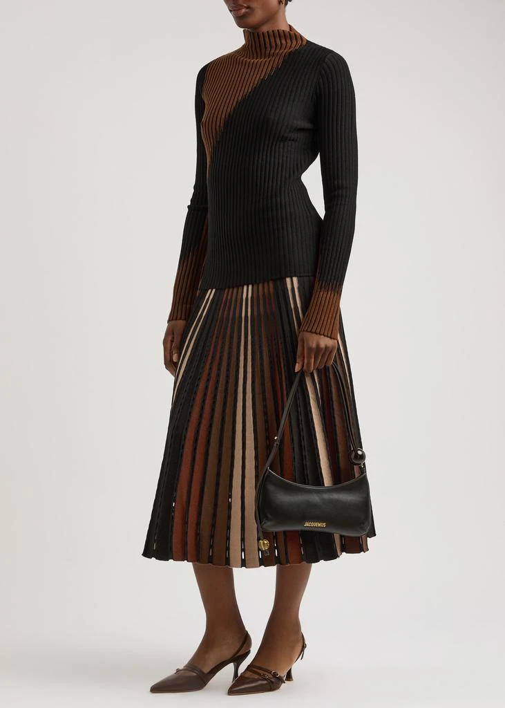 Diane von Furstenberg Tribeca striped pleated midi skirt 4