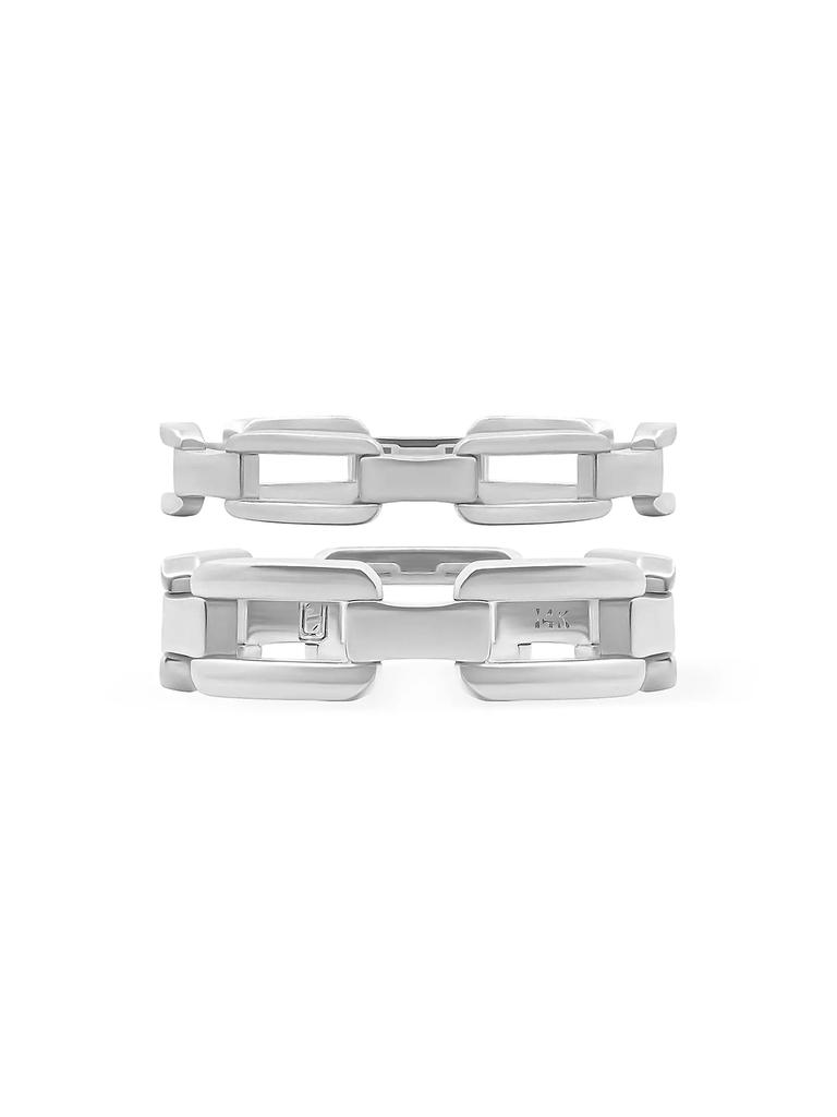 Bernard James Unisex Sterling Silver Originals Troy Ring Set